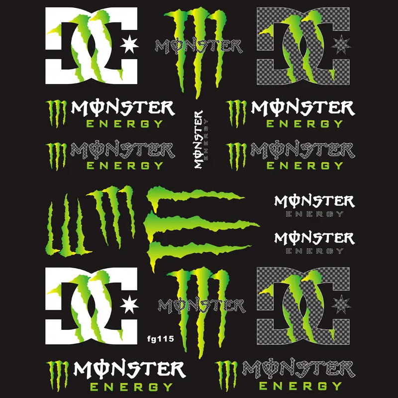 Светлоотразителни чудовище енергия каска мотоциклет стикери лого Decal комплект3