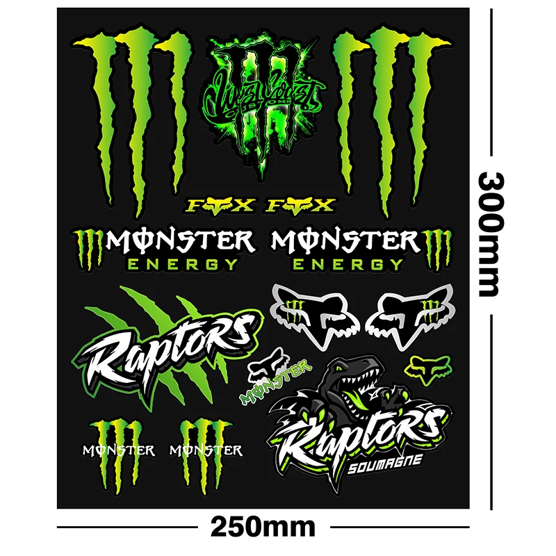 Светлоотразителни чудовище енергия каска мотоциклет стикери лого Decal комплект5