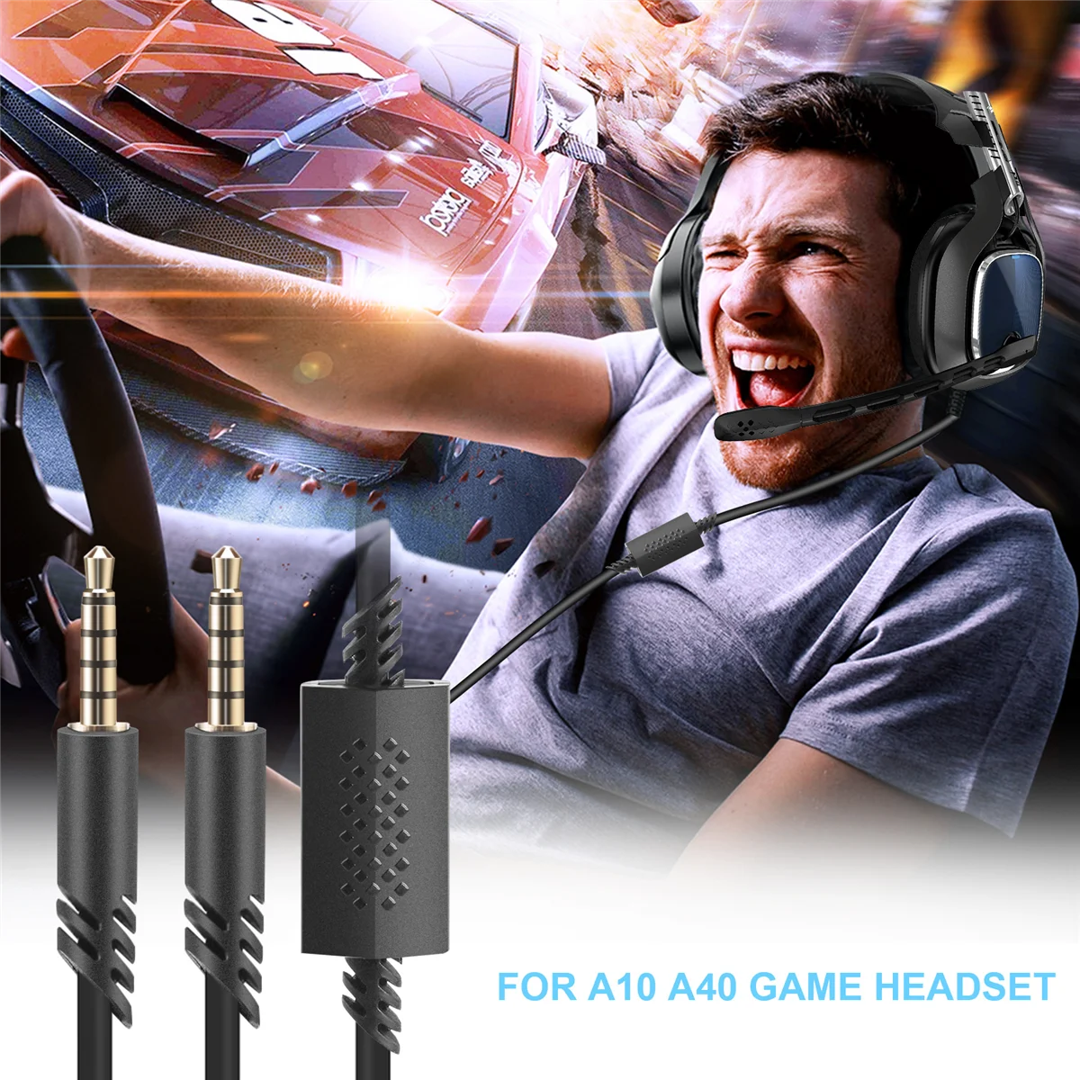 Резервен кабел за слушалки, 2.0M вграден безшумен кабелен кабел за Astro A10 / A40 геймърски слушалки Xbox Ps4 контролер5