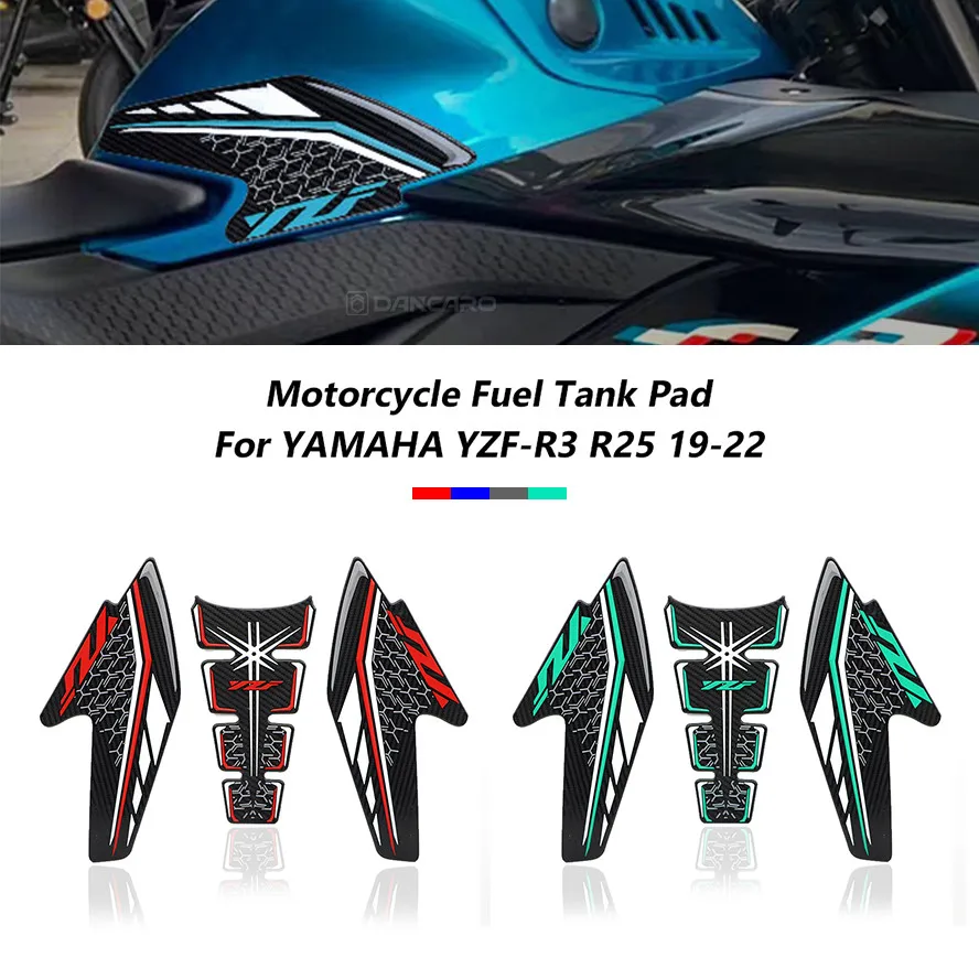 Стикери за подложка за резервоар за гориво за мотоциклети за YAMAHA YZF R3 R25 2019 2020 2021 2022 3D Tankpad стикер резервоар капак декорация аксесоари0