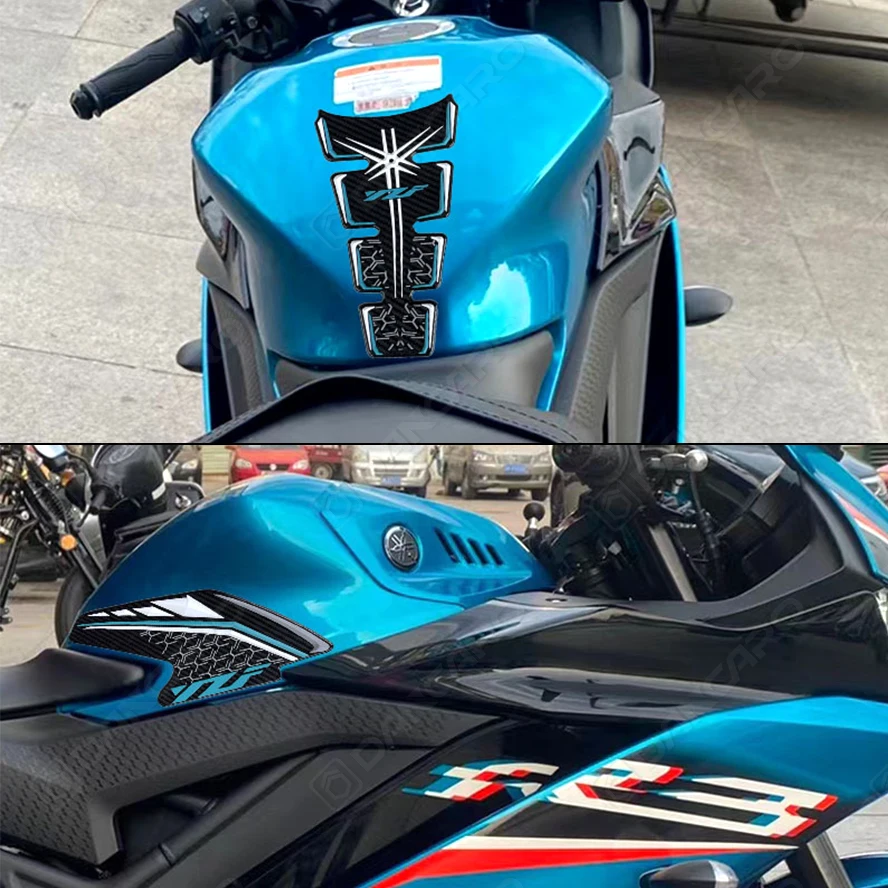 Стикери за подложка за резервоар за гориво за мотоциклети за YAMAHA YZF R3 R25 2019 2020 2021 2022 3D Tankpad стикер резервоар капак декорация аксесоари2