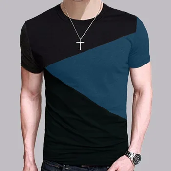 B485 Тениска с обло деколте Мъжка риза с къс ръкав Ежедневна тениска Tee Tops Къса риза Размер M-5XL