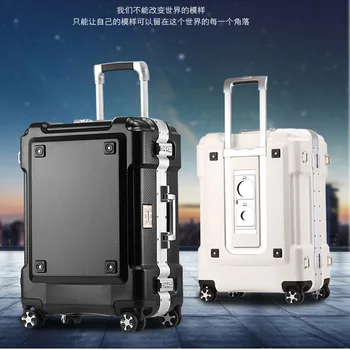 куфар алуминиева рамка с държач за чаши багаж TSA заключване пътуване куфар мода Maletas