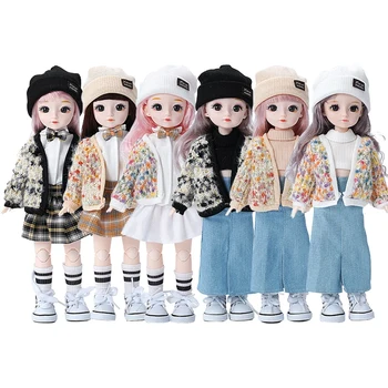 30cm кукла 1/6 BJD кукла замяна дрехи пуловер мода кампус стил трикотаж кукла дрехи аксесоари деца момичета играчка подарък
