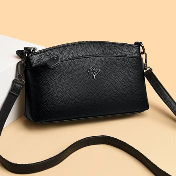 Нова ежедневна дамска чанта за рамо pu кожа Модна текстура Универсални чанти Crossbody Кожени чанти с цип Луксозен дизайнер