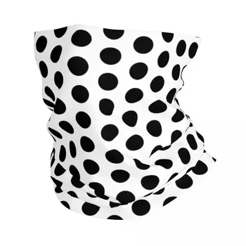 Поп арт геометрични черно и бяло полка точка врата маншет жени мъже UV защита зимен бандана шал за туризъм