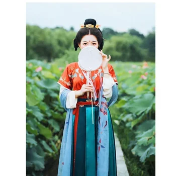  Дунхуанг Тан династия жени фея ханфу рокля китайски традиционен фестивал облекло фолклорна сцена ханфу рокля елегантен косплей