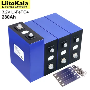 LiitoKala 3.2V 280AH батерия LiFePO4 Литиево-железен фосфа 280000mAh за 12V 24V 4S E-скутер RV Система за съхранение на слънчева енергия