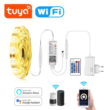 Tuya Smart Home Wifi Led Strip светлини Безжично дистанционно управление 12V Led лента Гласов контрол Работа с Alexa Google Home Assistant