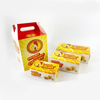 Персонализиран продуктПерсонализиран хранителен клас корейска хартия хот-дог да отиде френски пържен пиле картонена кутия за бургер печат Fas