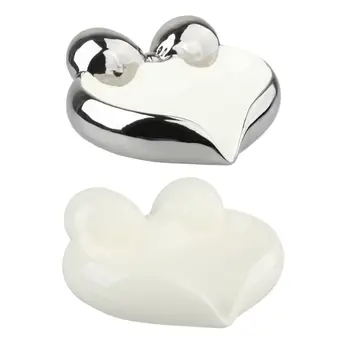 Керамична сапунена чиния Преносима сапунена кутия с форма на сърце за баня душ кухня
