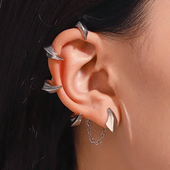 Дамски обеци с лапи Сребърен цвят Готически пънк метал Геометрични непиърсинг маншети за уши 2022 Нова мода бижута Мъжки подаръци