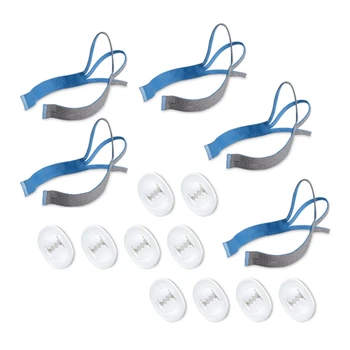 5PCS шапки за Resmed Airfit P10 назална възглавница маска презрамки включени 10PCS настройка клипове синьо + сив пластмаса + найлон