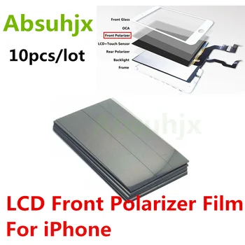 10pcs LCD преден поляризатор филм за iPhone 11 12 13 Pro X XS Max 8 7 6S плюс 5S 5 екран поляризация поляризирана светлина филм