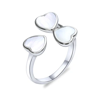 PANQDIY пръстен Сребърно парти 925 Циркон S925 геометрични пръстени бижута изненада цена сърце до сърце годежен сватбен пръстен