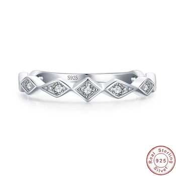 JIALY Пенлива европейска смесена геометрия AAA CZ S925 стерлинги сребърен пръст пръстен за жени рожден ден сватбени бижута