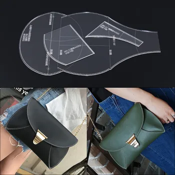 1 Комплект Handmamde рамо чанта шаблон ясно акрилна кожа модел DIY хоби Leathercraft шиене модел шаблони