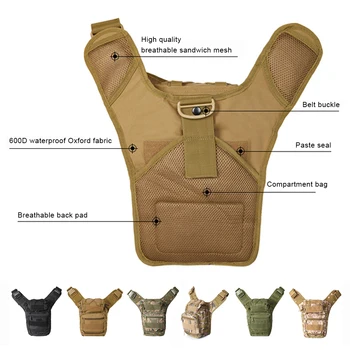  Камуфлаж гърдите чанти Multi-джоб малък рамо чанта раница планинарство