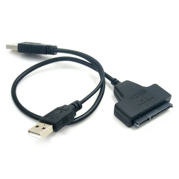 Адаптерен кабел USB 3.0 към USB 2.0 Горещи продажби Черен твърд двоен USB общ бърз компютърен адаптерен кабел за 2.5