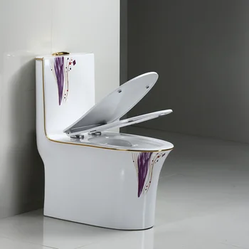 Monalisa Домакинство Цветни Златна тоалетна Ням Flush Сифон Ultra-High 200/250/350 яма разстояние тоалетна
