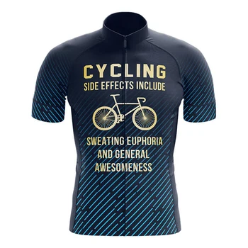 Страничните ефекти включват изпотяване, еуфория и общо Awesomeness Колоездене Джърси къс ръкав върховете велосипед MTB Bike Sports Clothing