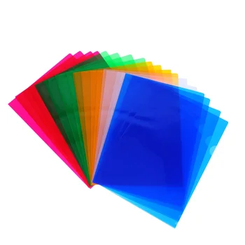 20pcs Изчистване на папката с документи Джобове на проекта Папка с документи за Office School Home A4 Размер (цветен)