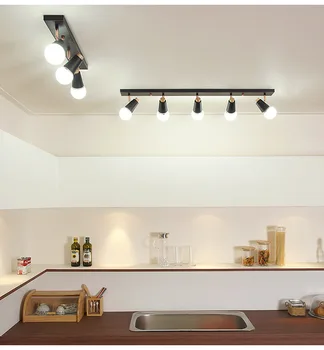 LED таван светлина модерен скандинавски желязо дълга лампа хол коридор осветително тяло спалня кухня прости прожектори