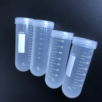 12pcs 100ml пластмасова центрофужна тръба с тръба за проба на скалата с капачка на винтовия капак, използвана при PCR анализ