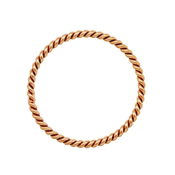 14K розово злато напълнени усукани подреждане пръстен САЩ размер 6 8 навити кръг затворен скок пръстен
