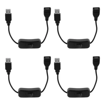 4X USB A мъжки към женски удължителен кабел с включване / изключване