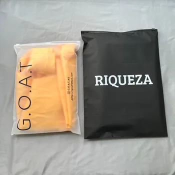 Персонализирана опаковка за дрехи с цип автоматичен уплътнителен джоб, черен сив розов кайсиева чанта лого печат 100pcs