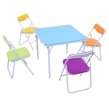 Евтини цветни сгъваеми метални деца учат парти маси столове комплект за деца