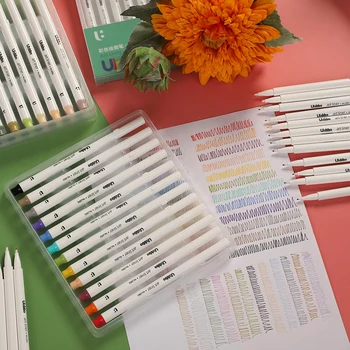12 /24/36 Цветове/комплект Цветна игла за рисуване Tube Pen Set 0.4mm Бързо сухо маркер писалка Creative DIY студентски консумативи канцеларски материали