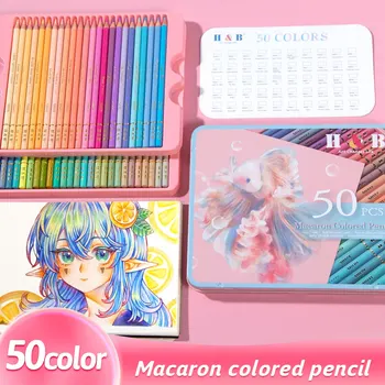 Professional 50Pcs макарон мазен цветен молив комплект рисуване мек пастел цвят скициране оцветяване художествени пособия за ученик