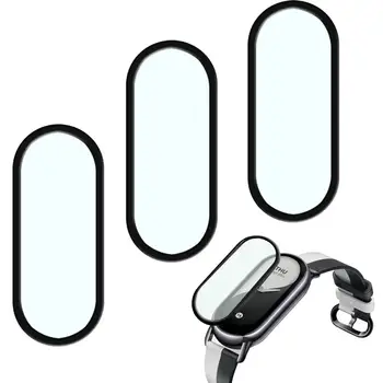  3pcs 3d извит екран протектор стъкло защитен филм анти-пръстов отпечатък съвместим за лента 8 Smart Watch
