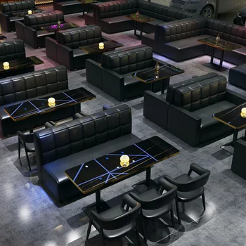 Ретро стил бар Метална маса и стол комбинация модерен прост западен ресторант кафене щанд диван