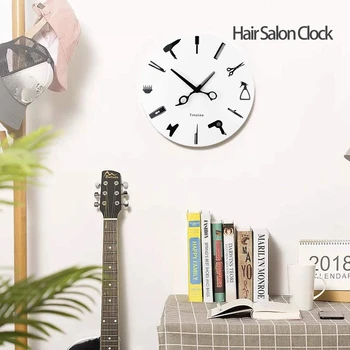 Timelike бръснар стилист инструменти стенен часовник модерен 3D кварц без тиктакане красота коса салон часовници часовник за дома декор подарък
