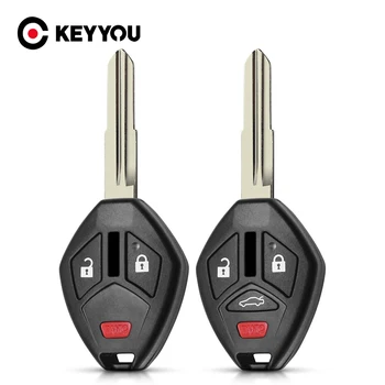 KEYYOU REMOTE STRAIGHT KEY REPLACEMENT SHELL CASE WITH 3 / 4 BUTTON PAD FOR MITSUBISHI Ляво острие