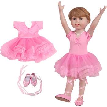 18 инчов американски кукла момиче дрехи танци рокля балет йога обучение костюм пижама за 43 см прероден бебе играчка кукла аксесоари