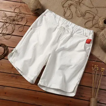 Мъже плажни шорти шнур ластик хлабав джобове спорт бързо сушене плюс размер китайски стил мъже sweatpants мъжки облекло