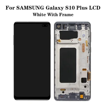 1pc екран за мобилен телефон OLED с рамка, подходящ за Samsung S10 SM-G973U висококачествени аксесоари за подмяна на мобилни телефони