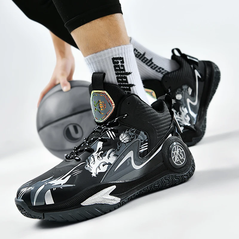 Висококачествени мъжки баскетболни обувки, баскетболни обувки без приплъзване, леки спортни обувки, дишаща дантела нагоре висок връх sp3