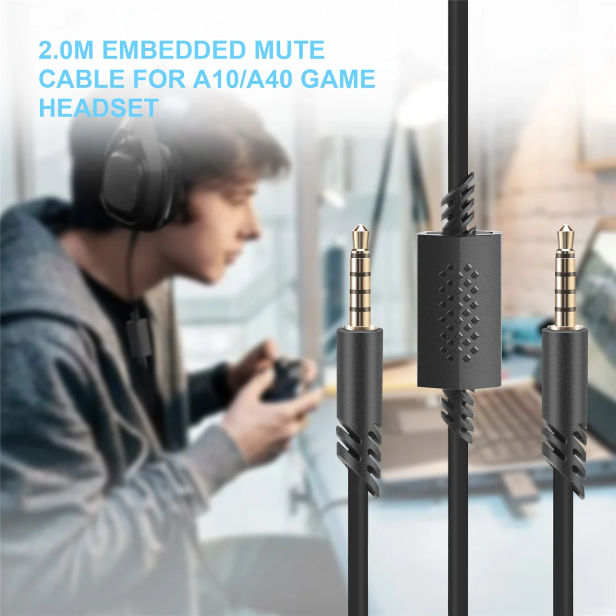 Резервен кабел за слушалки, 2.0M вграден безшумен кабелен кабел за Astro A10 / A40 геймърски слушалки Xbox Ps4 контролер4