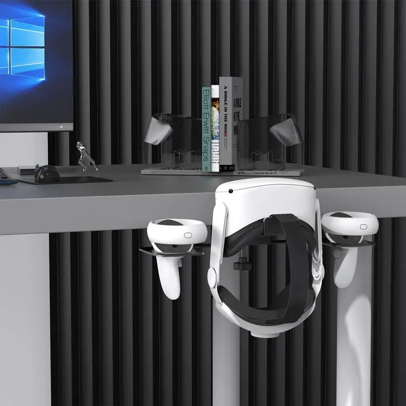 VR стойка за Oculus 2 Стойка за фиксиране на бюро за Oculus против накланяне против надраскване Черно VR аксесоари Стойка за слушалки дисплей и2