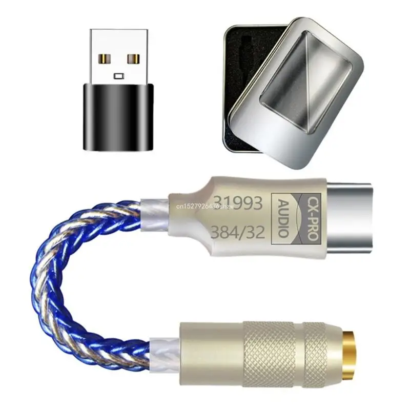  USB тип C DAC до 3.5mm 32bit / 384kHz PCM цифров конвертор за телефон Dropship1