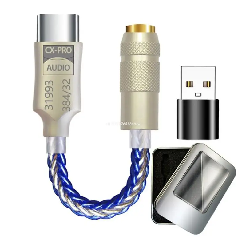  USB тип C DAC до 3.5mm 32bit / 384kHz PCM цифров конвертор за телефон Dropship2