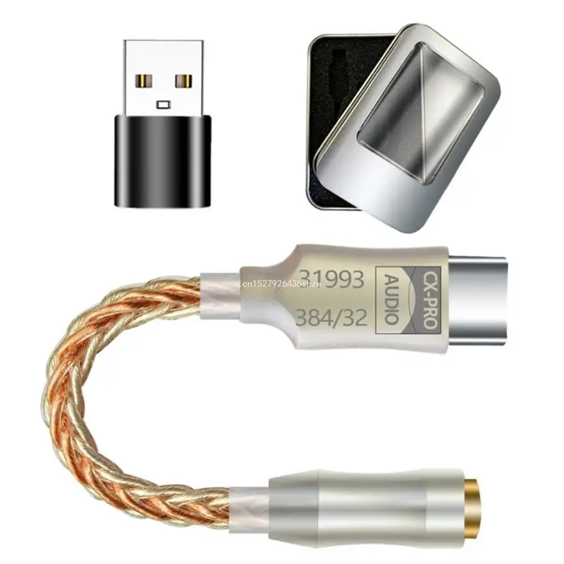  USB тип C DAC до 3.5mm 32bit / 384kHz PCM цифров конвертор за телефон Dropship3