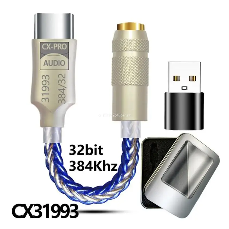  USB тип C DAC до 3.5mm 32bit / 384kHz PCM цифров конвертор за телефон Dropship5