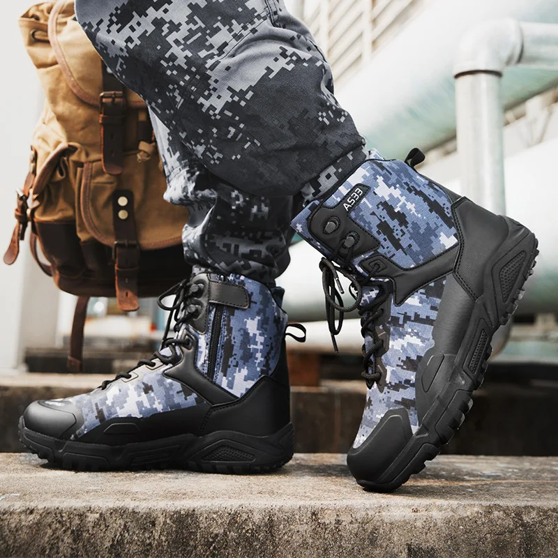 Нови тактически военни ботуши за мъже Туристически обувки Специални сили Пустинни бойни армейски ботуши Мъжки маратонки Туристически обувки за глезена3