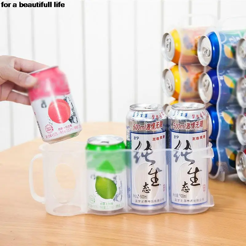 Сок стелажи за напитки Може да спестява място Организатор Хладилник Кухненско съхранение Мрежа за напитки Издърпайте Кутия за съхранение Аксесоари за хладилници4